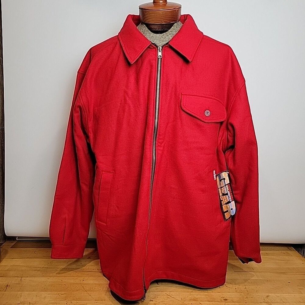 Vintage Men’s Marlboro Reversible Wool zip up jacket Red And Black XL